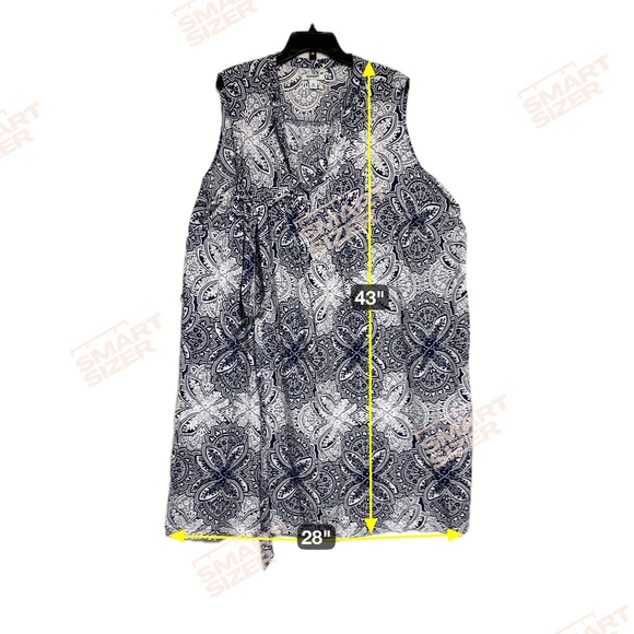 Old Navy Women's Dress 3X Rayon Sleeveless Blue Paisley Swimsuit Cover w/Tie-up - Picture 10 of 10